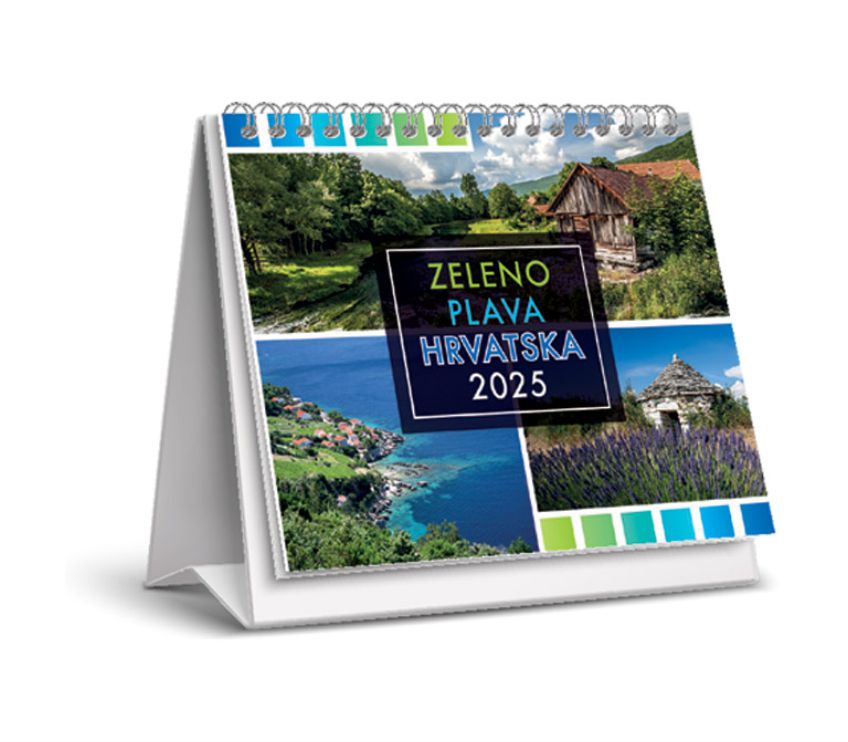 Kalendar stolni mali - zeleno plava Hrvatska